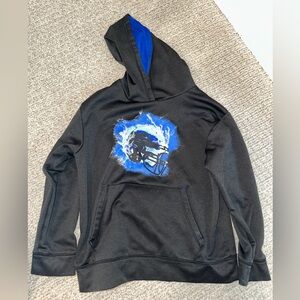 Champion Black and Blue Helmet Graphic Hoodie